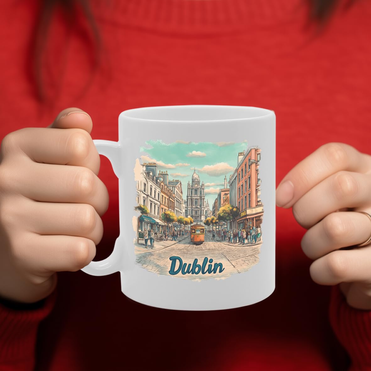 11Oz Dishwasher-Safe Ceramic  Featuring Popular Cities & Capitals From Europe And Around The World (Dublin) - Funny Printed Coffee Mug - Great Gift Idea