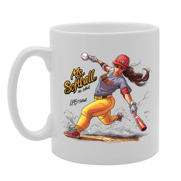 11Oz Ceramic  Featuring Popular Sports Designs From Around The World – Ideal For Sports Fans And Enthusiasts (Softball Mg6596) - Funny Printed Coffee Mug - Great Gift Idea