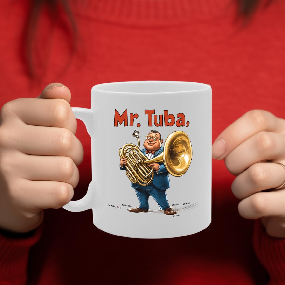 11Oz Ceramic  Featuring Tuba Mg6588 –  For Musicians And Music Lovers - Funny Printed Coffee Mug - Great Gift Idea