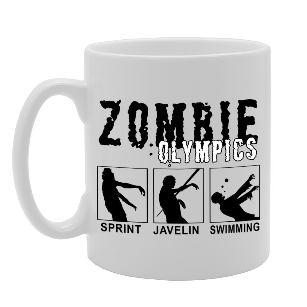 Zombie Olympics/Sprint/Javelin/Swimming   Printed Ceramic Tea Coffee  Mg098 - Funny Printed Coffee Mug - Great Gift Idea