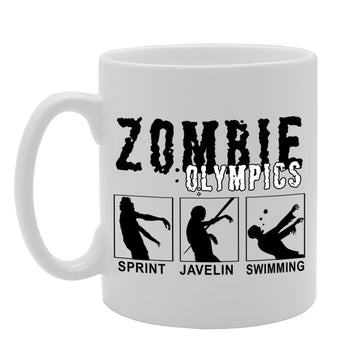 Zombie Olympics/Sprint/Javelin/Swimming   Printed Ceramic Tea Coffee  Mg098 - Funny Printed Coffee Mug - Great Gift Idea