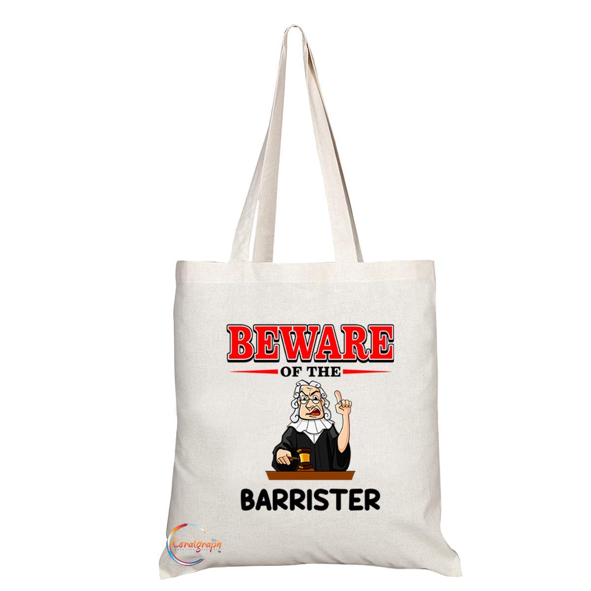 TB896 Beware of the Barrister Novelty Present Gift Printed Eco-Friendly Stylish Long Handled Tote Shoulder Bag