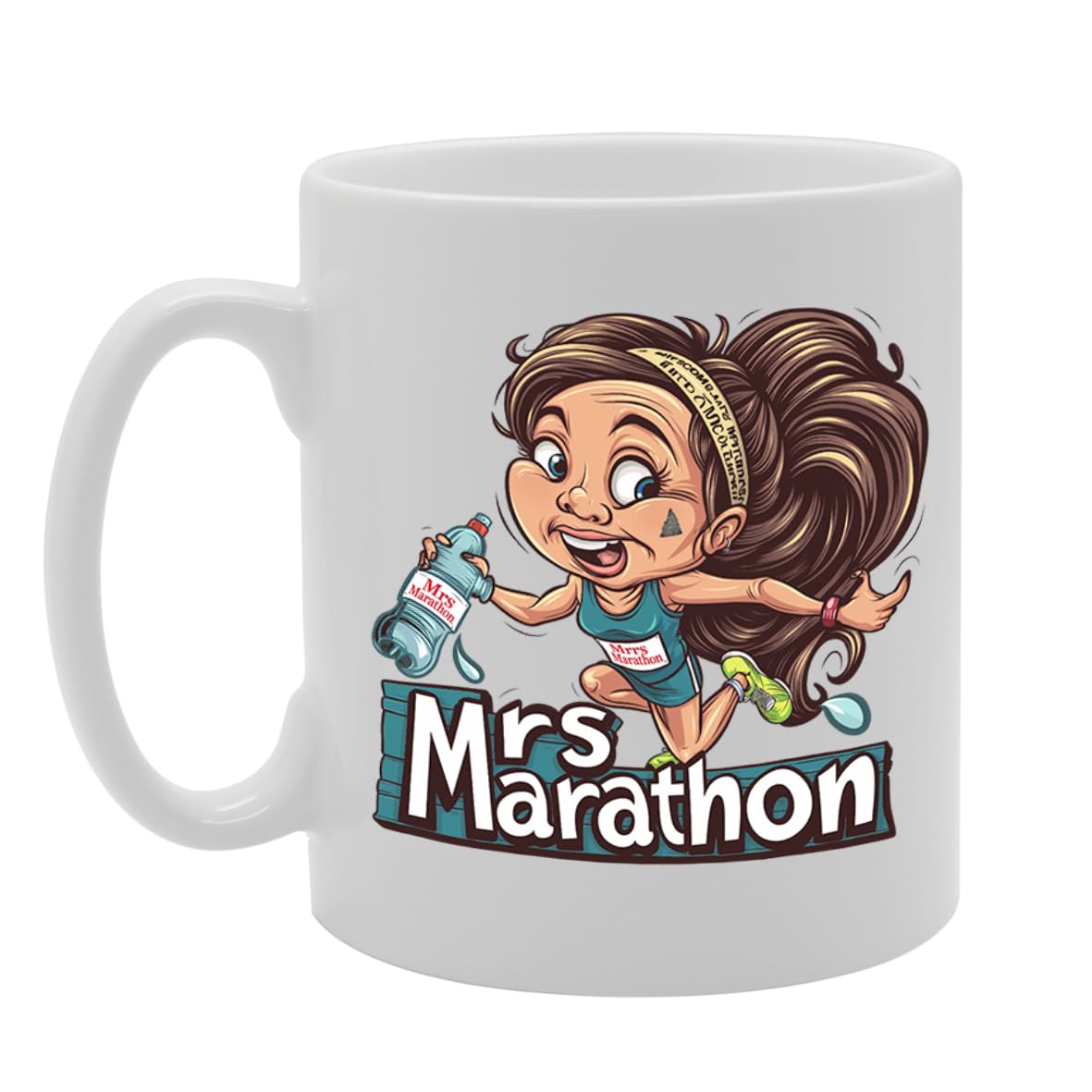 Mrs Marathon  - Designed For Marathon Runners, Fitness Enthusiasts, Athletes, Durable Ceramic, Dishwasher Safe Mg6009 - Funny Printed Coffee Mug - Great Gift Idea