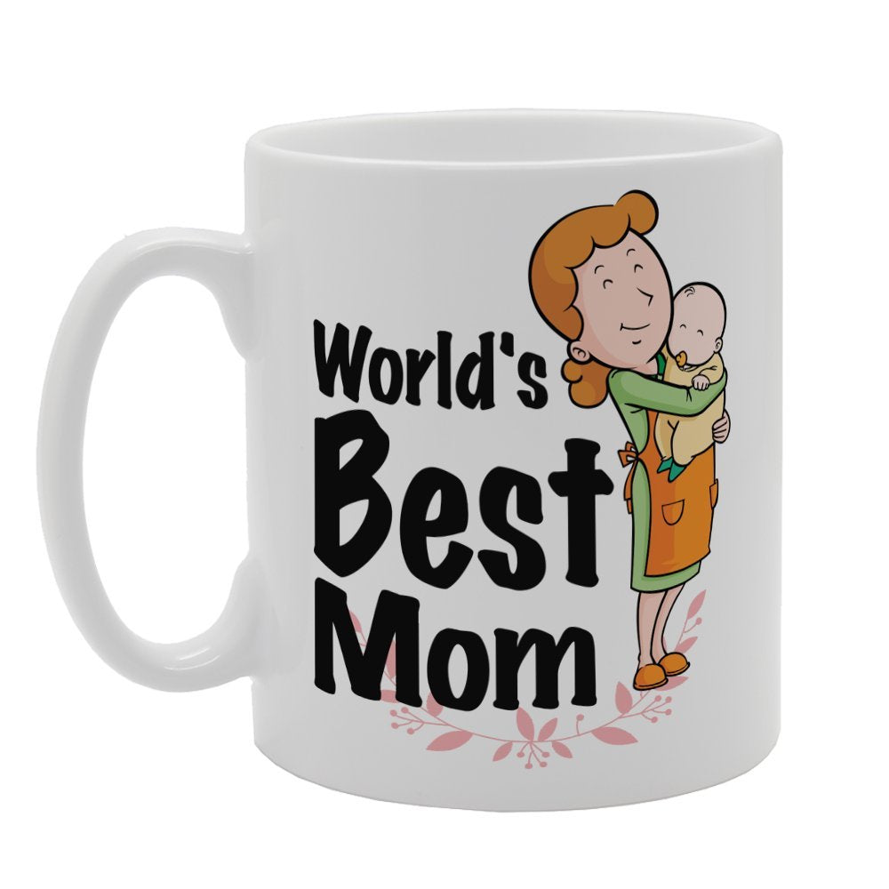 Mother'S Day - World'S Best Mom   Printed Tea Coffee Ceramic  Mg3731 - Funny Printed Coffee Mug - Great Gift Idea