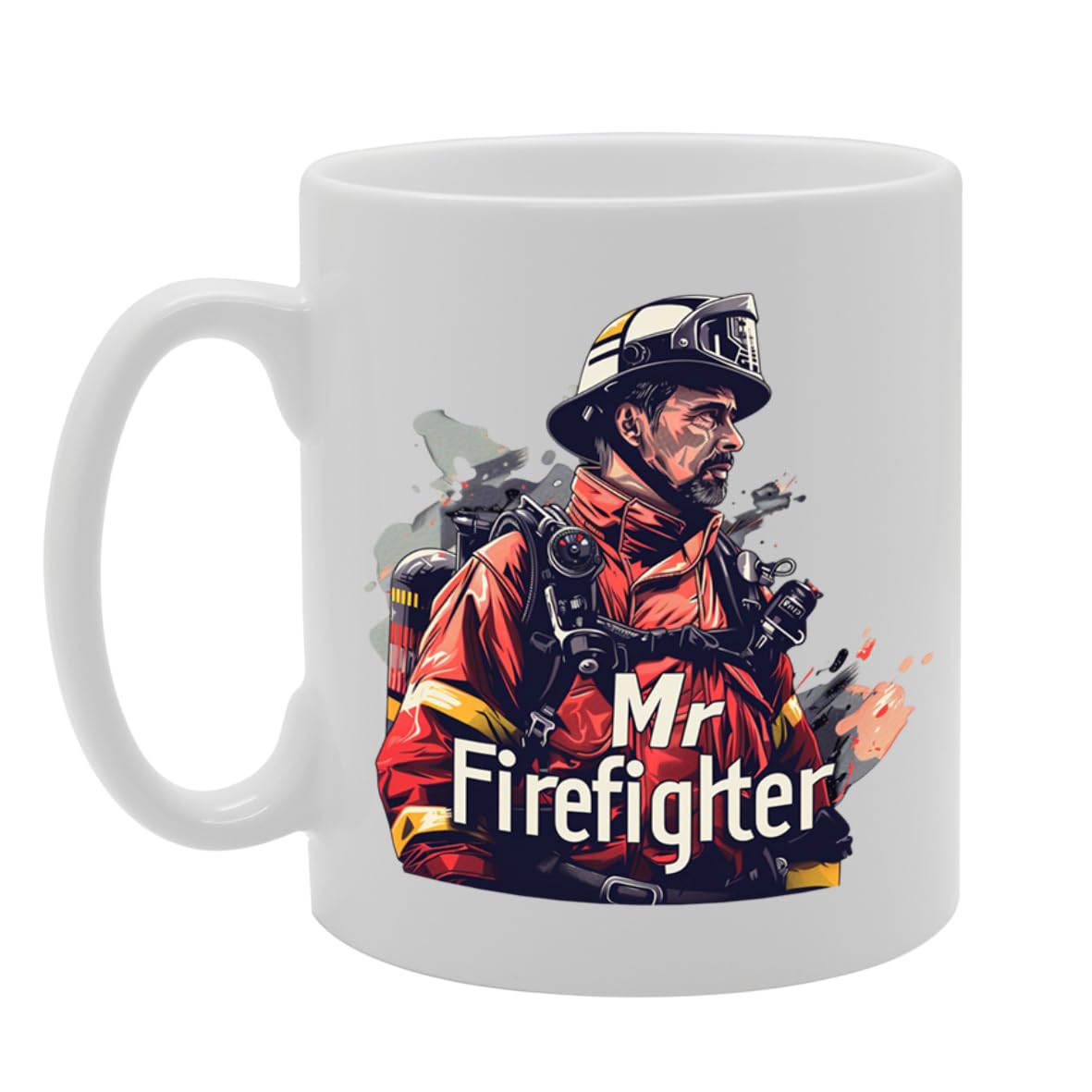 Mr Firefighter  - Ideal For Male Firefighters And Rescue Professionals, 11Oz Ceramic Coffee  For Fire Service Enthusiasts Mg5980 - Funny Printed Coffee Mug - Great Gift Idea