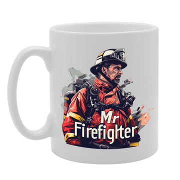 Mr Firefighter  - Ideal For Male Firefighters And Rescue Professionals, 11Oz Ceramic Coffee  For Fire Service Enthusiasts Mg5980 - Funny Printed Coffee Mug - Great Gift Idea
