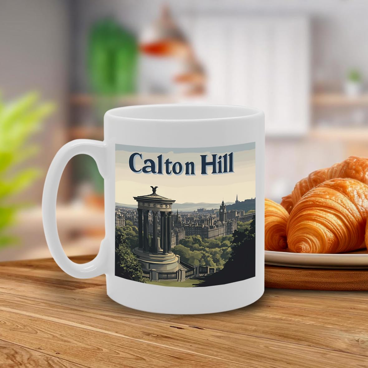 Printed Coffee Ceramic  Featuring Cities And Landmarks In United Kingdom (Calton Hill) - Funny Printed Coffee Mug - Great Gift Idea