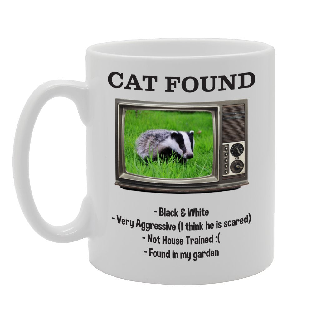 Funny Cat Found Notes Black & White Very Aggressive Not House Trained Found In My Garden   Printed Tea Coffee Ceramic  Mg2139 - Funny Printed Coffee Mug - Great Gift Idea