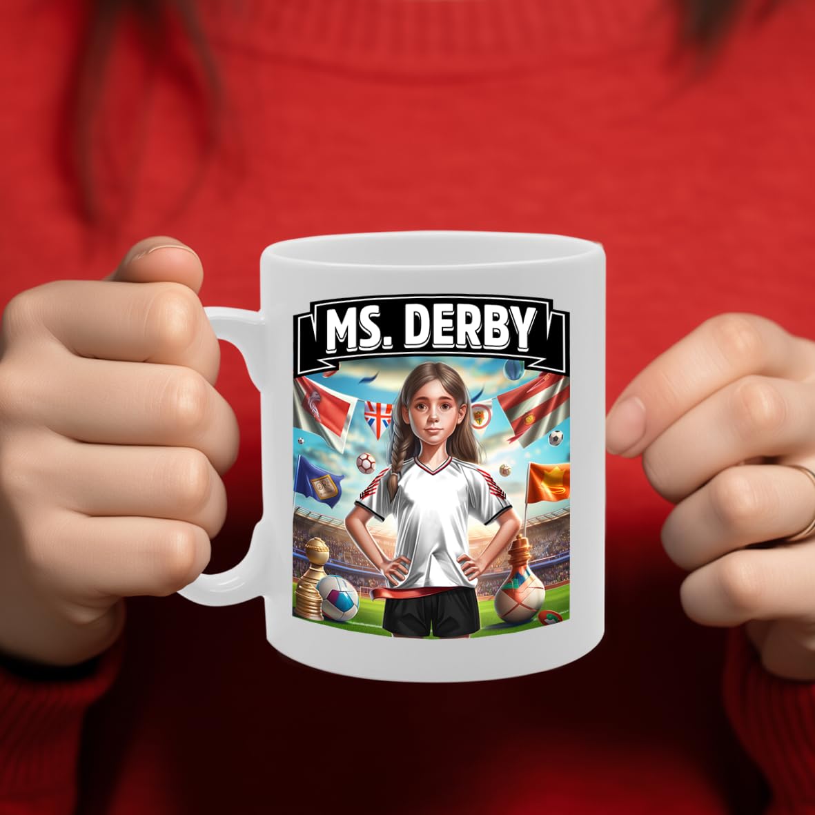 Ms Derby   Printed Tea Coffee Ceramic  For Footie Fan Ladies Girls Mg6384 - Funny Printed Coffee Mug - Great Gift Idea