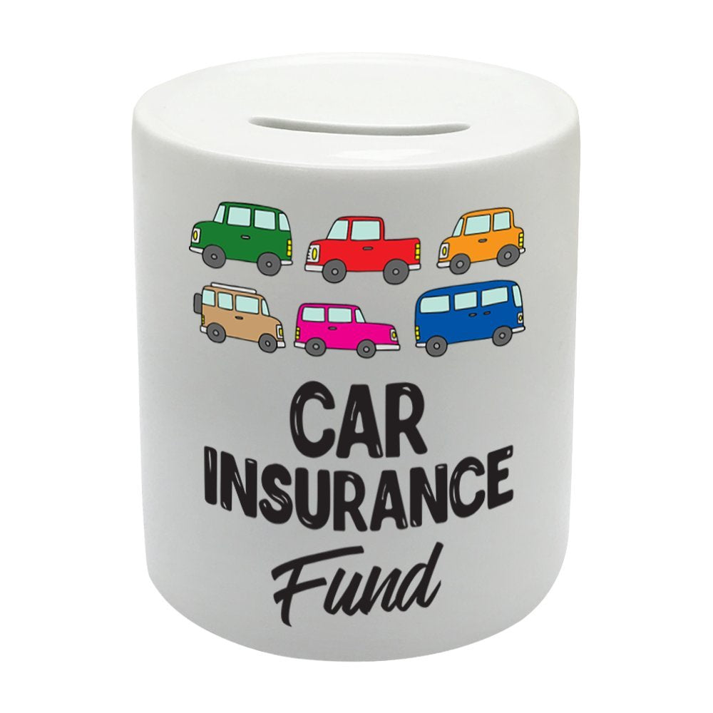 BS001 Car Insurance Fund Novelty Gift Printed Ceramic Piggy Bank Money Saving Box