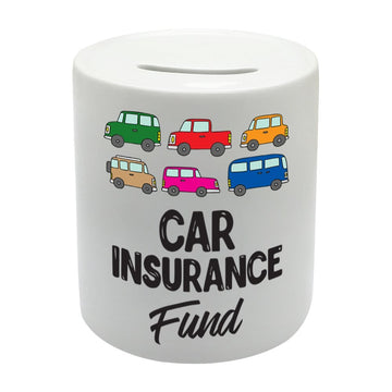 BS001 Car Insurance Fund Novelty Gift Printed Ceramic Piggy Bank Money Saving Box