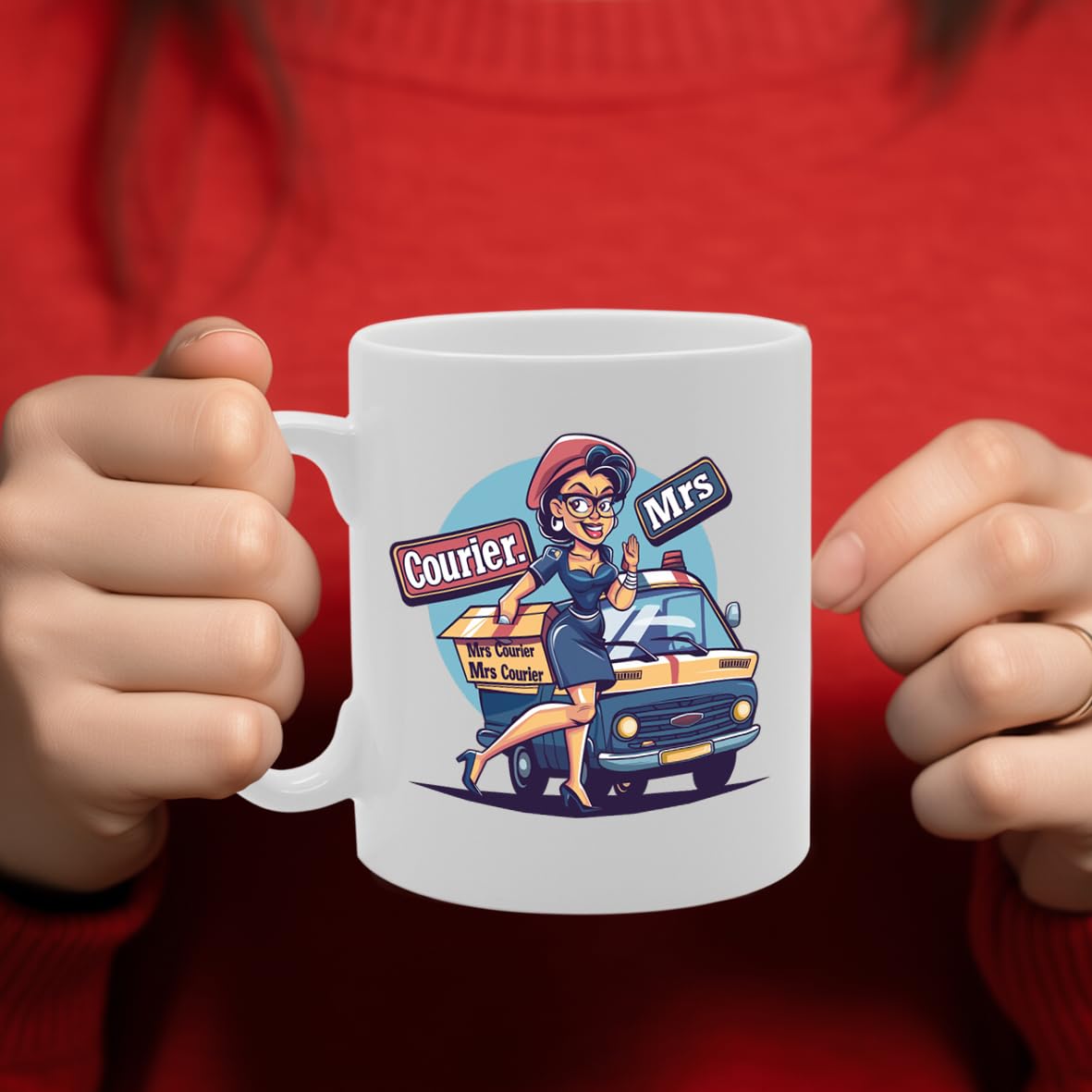 Mrs Courier  - Crafted For Female Couriers, Delivery Professionals, Logistics Workers, Sturdy Ceramic, Dishwasher Safe Mg6008 - Funny Printed Coffee Mug - Great Gift Idea