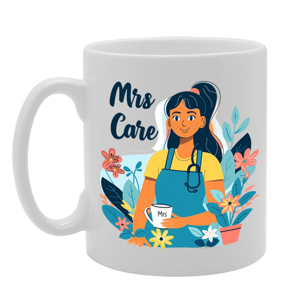 Mrs Care  - Ideal For Care Workers And Healthcare Professionals, 11Oz Ceramic Coffee  For Caregivers And Compassionate Workers Mg5970 - Funny Printed Coffee Mug - Great Gift Idea