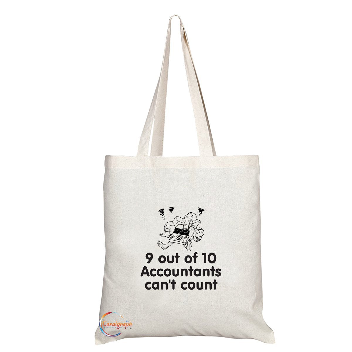 TB071 9 out of 10 Accountants Can’t Count Novelty Present Gift Printed Eco-Friendly Stylish Long Handled Tote Shoulder Bag
