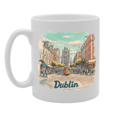11Oz Dishwasher-Safe Ceramic  Featuring Popular Cities & Capitals From Europe And Around The World (Dublin) - Funny Printed Coffee Mug - Great Gift Idea