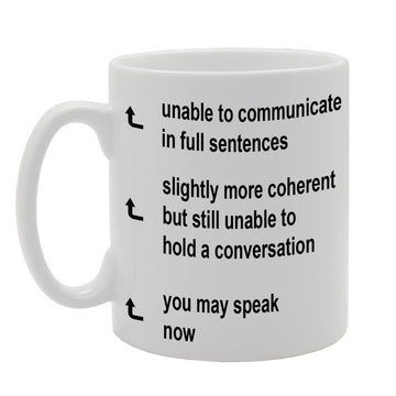 Unable To Communicate In Ful Sentences   Printed Tea Coffee Ceramic  Mg195 - Funny Printed Coffee Mug - Great Gift Idea