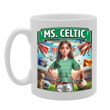 Football Fan Ceramic  - Perfect   For Soccer Lovers, Ladies & Girls - Printed Cup For Footie Enthusiasts (Celtic) - Funny Printed Coffee Mug - Great Gift Idea