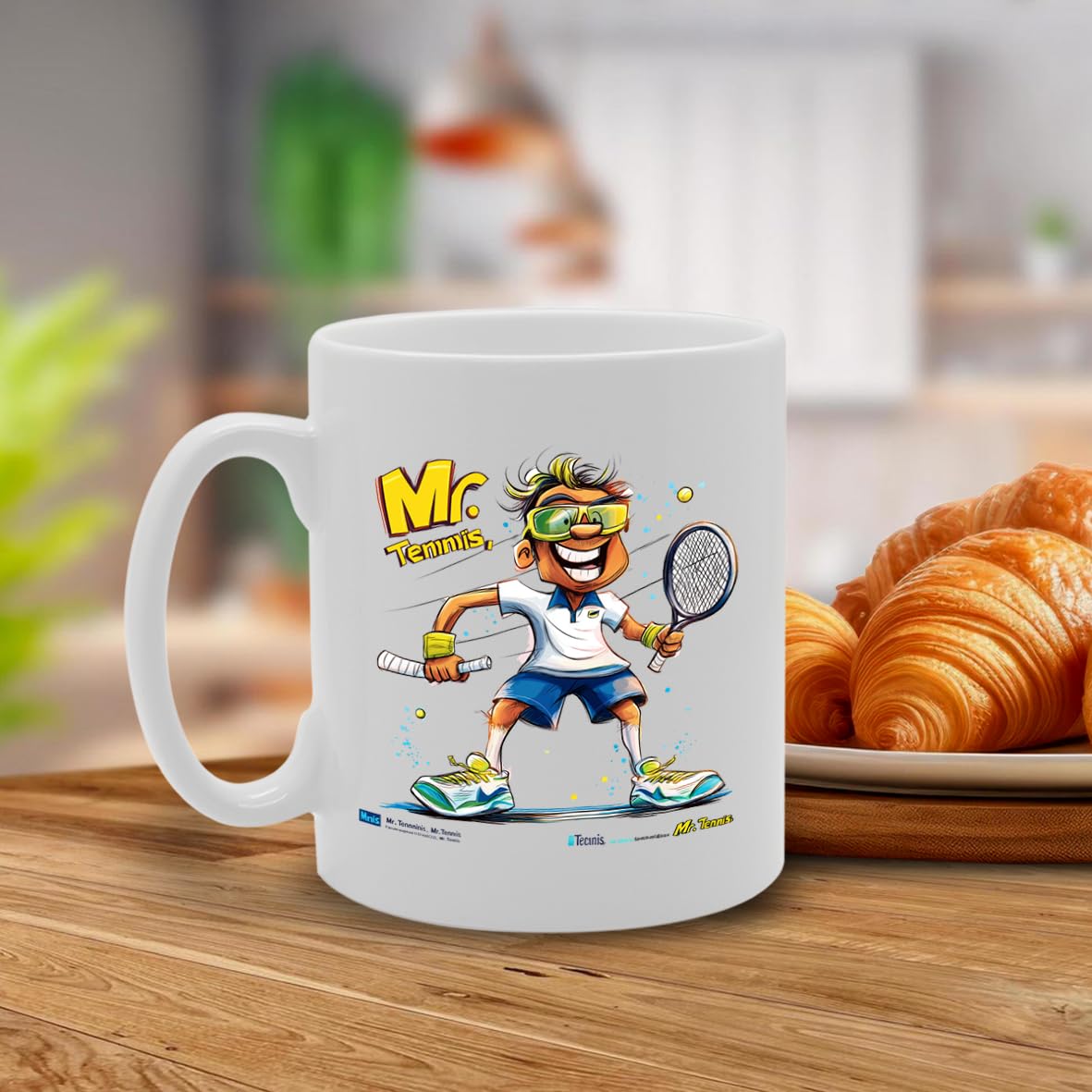 11Oz Ceramic  Featuring Popular Sports Designs From Around The World – Ideal For Sports Fans And Enthusiasts (Tennis Mg6578 ) - Funny Printed Coffee Mug - Great Gift Idea