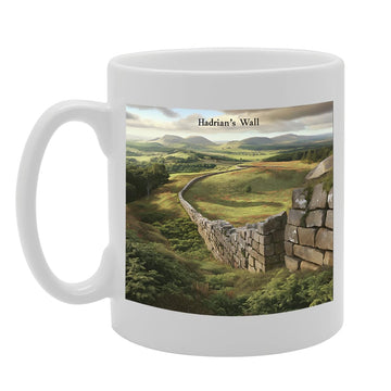 Printed Coffee Ceramic  Featuring Cities And Landmarks In United Kingdom (Hadrian'S Wall) - Funny Printed Coffee Mug - Great Gift Idea