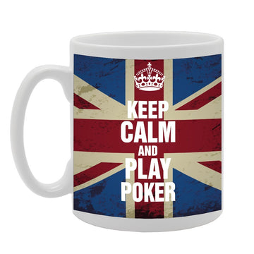 Keep Calm And Play Poker   Printed Tea Coffee Ceramic  Mg2336 - Funny Printed Coffee Mug - Great Gift Idea