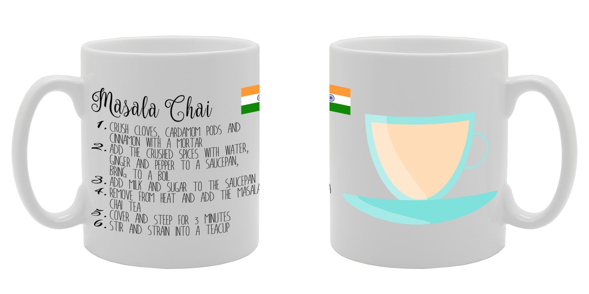 Masala Chai Recipe Indian Tea Homemade Chaiwala   Printed Ceramic Tea Coffee  Mg065 - Funny Printed Coffee Mug - Great Gift Idea