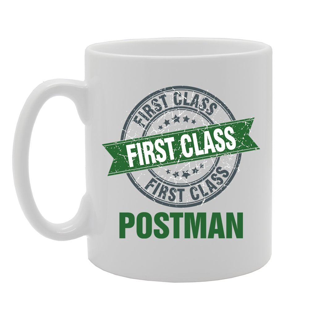First Class Postman   Printed Tea Coffee Ceramic  Mg4188 - Funny Printed Coffee Mug - Great Gift Idea