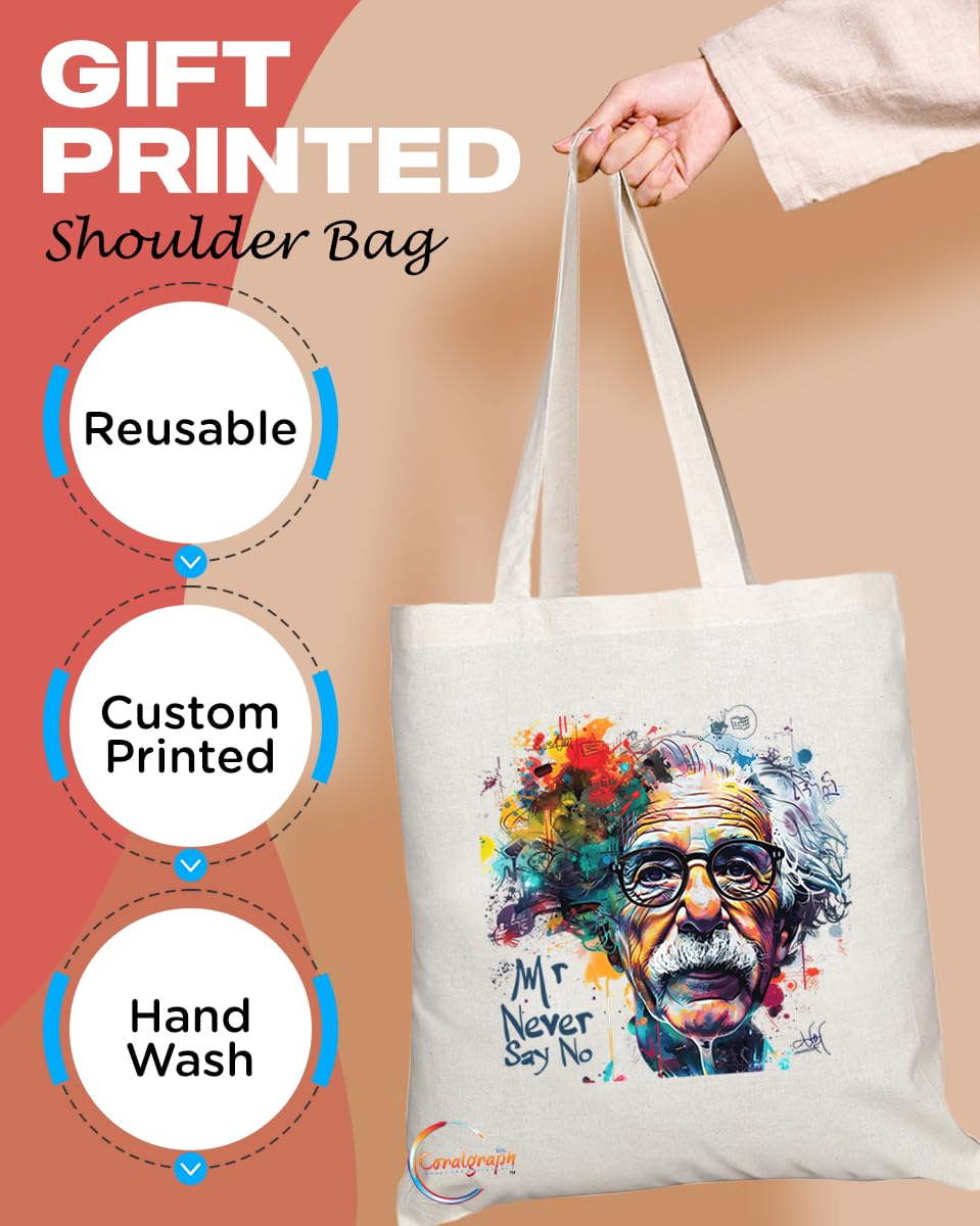 TB1728 Mr Never Say No Tote Bag - Ideal for Optimists, Positive Thinkers, Motivational - Sustainable, Stylish, Long Handled, Durable and Reusable