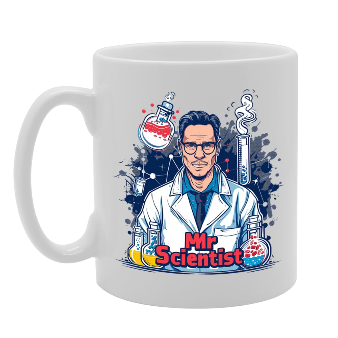 Mr Scientist  - Ideal For Science Enthusiasts And Researchers, 11Oz Ceramic Coffee  For Lab Professionals And Stem Lovers Mg5929 - Funny Printed Coffee Mug - Great Gift Idea