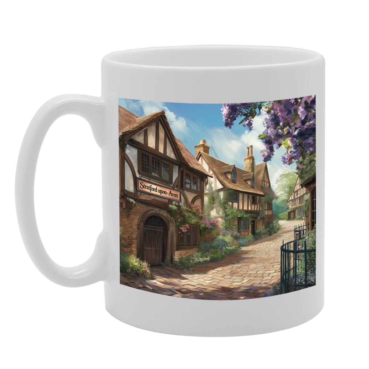 Printed Coffee Ceramic  Featuring Cities And Landmarks In United Kingdom (Startford Upon Avon) - Funny Printed Coffee Mug - Great Gift Idea