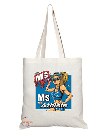 TB1868 Ms Athlete Tote Bag - Great Gift for Female Athletes, Sports Enthusiasts, Fitness Lovers - Durable, Stylish, Eco-Friendly, Reusable, Spacious, and Lightweight