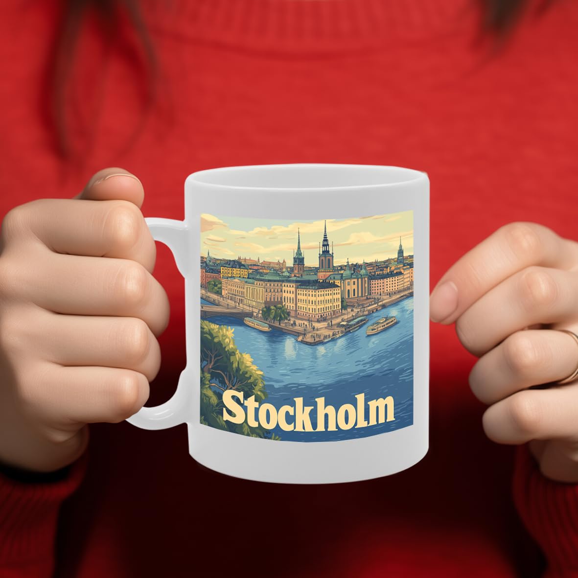 11Oz Dishwasher-Safe Ceramic  Featuring Popular Cities & Capitals From Europe And Around The World (Stockholm) - Funny Printed Coffee Mug - Great Gift Idea