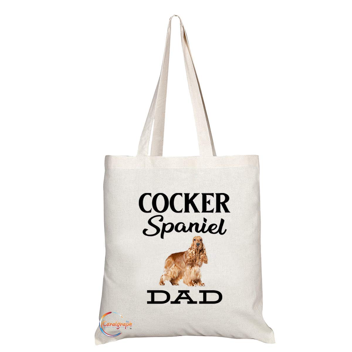TB554 COCKER Spaniel DAD Novelty Present Gift Printed Eco-Friendly Stylish Long Handled Tote Shoulder Bag