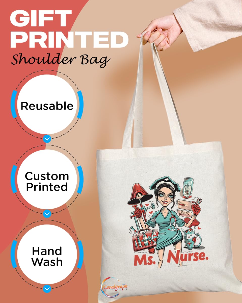 TB1988 Ms Nurse Tote Bag - Ideal for Nurses, Healthcare Workers, and Medical Professionals - Tote Bag with Caring Design