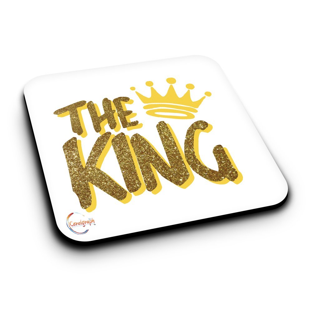 ER002 The King & Crown Novelty Present Gift Printed MDF Wooden Coaster