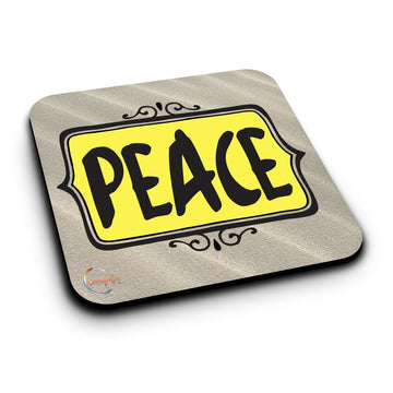 ER213 PEACE Novelty Present Gift Printed MDF Wooden Coaster