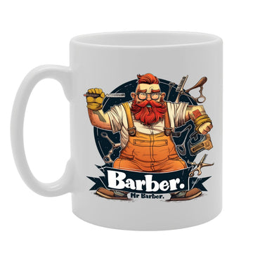 Mr Barber Souvenir  – Depicting A Skilled Barber With Classic Tools – Memory Keepsake For Hairdressing Enthusiasts – Mr Barber Memorabilia Mg6259 - Funny Printed Coffee Mug - Great Gift Idea