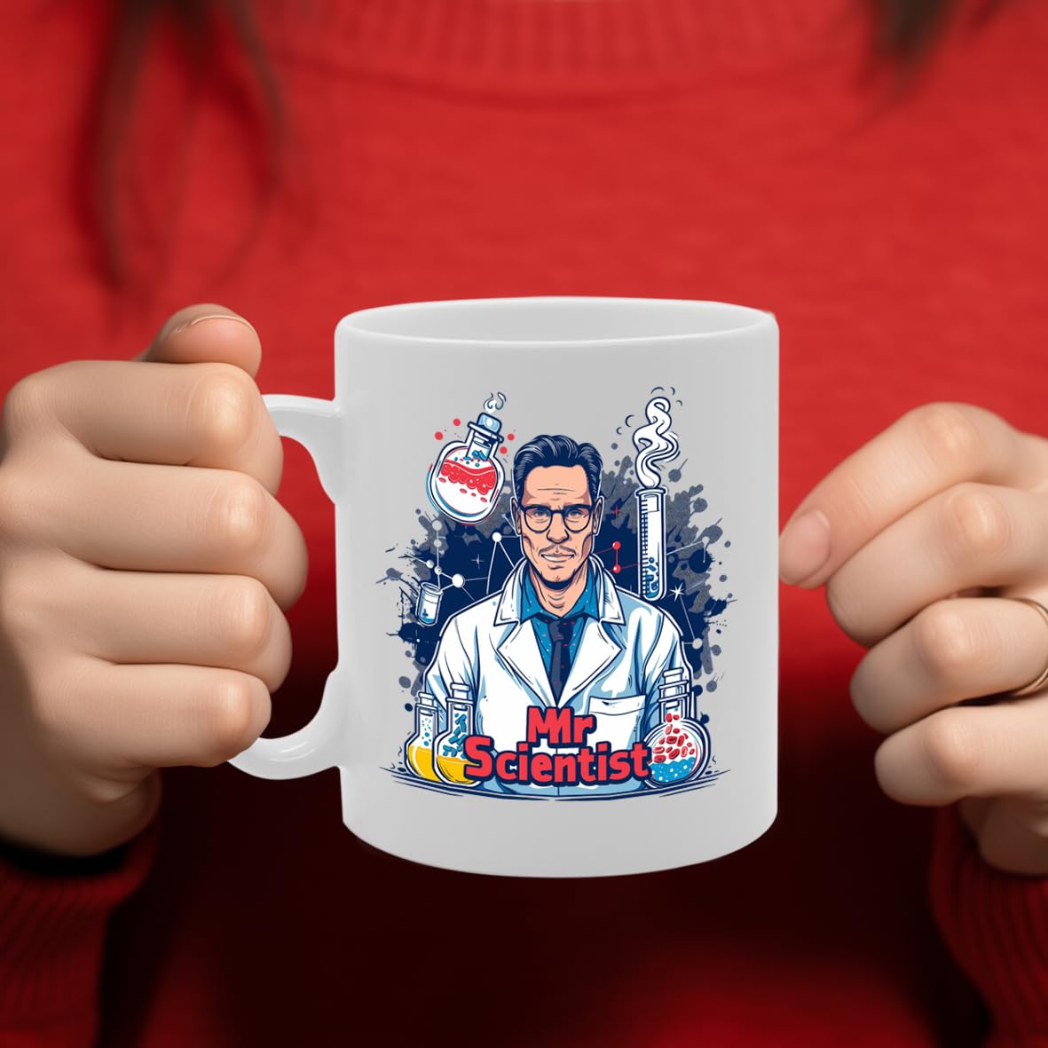 Mr Scientist  - Ideal For Science Enthusiasts And Researchers, 11Oz Ceramic Coffee  For Lab Professionals And Stem Lovers Mg5929 - Funny Printed Coffee Mug - Great Gift Idea