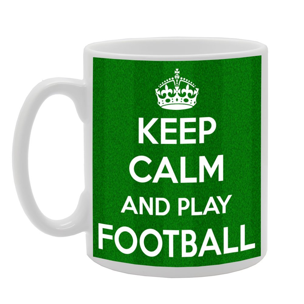 Keep Calm And Play Football   Printed Tea Coffee Ceramic  Mg555 - Funny Printed Coffee Mug - Great Gift Idea