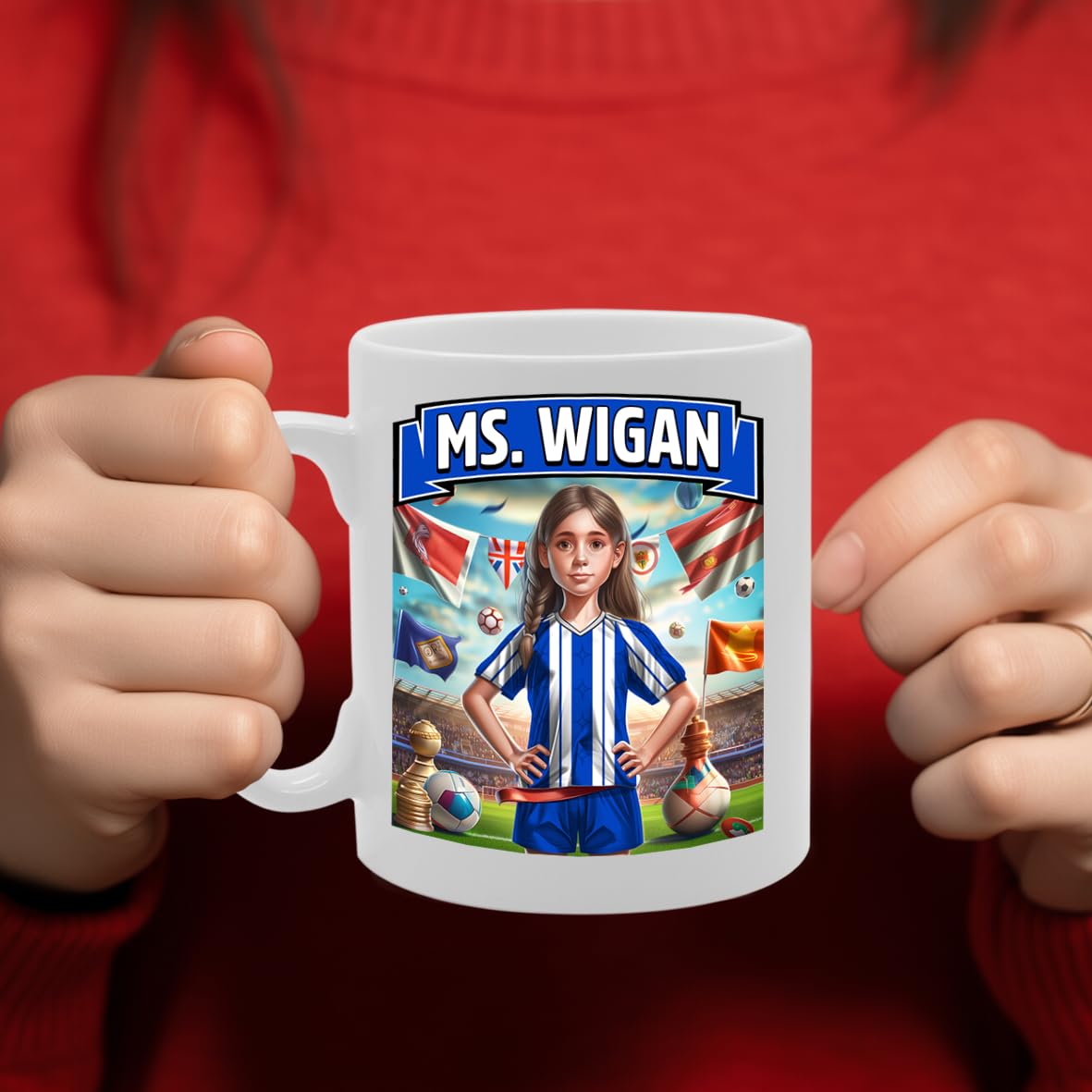Ms Wigan   Printed Tea Coffee Ceramic  For Footie Fan Ladies Girls Mg6384 - Funny Printed Coffee Mug - Great Gift Idea