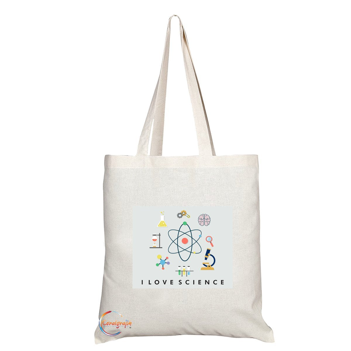 TB030 I Love Science Novelty Present Gift Printed Eco-Friendly Stylish Long Handled Tote Shoulder Bag