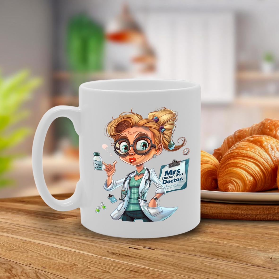 Mrs Doctor  - For Female Doctors, Medical Professionals, Healthcare Workers, Durable Ceramic, Dishwasher Safe, Premium Print Mg6059 - Funny Printed Coffee Mug - Great Gift Idea