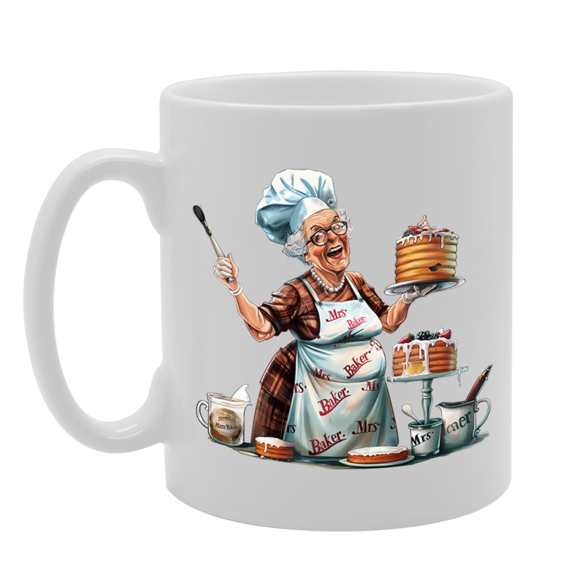 Mrs Baker  - For Bakers, Pastry Chefs, Baking Enthusiasts, Durable Ceramic, Dishwasher Safe, Celebrates Baking And Pastry Arts Mg6039 - Funny Printed Coffee Mug - Great Gift Idea