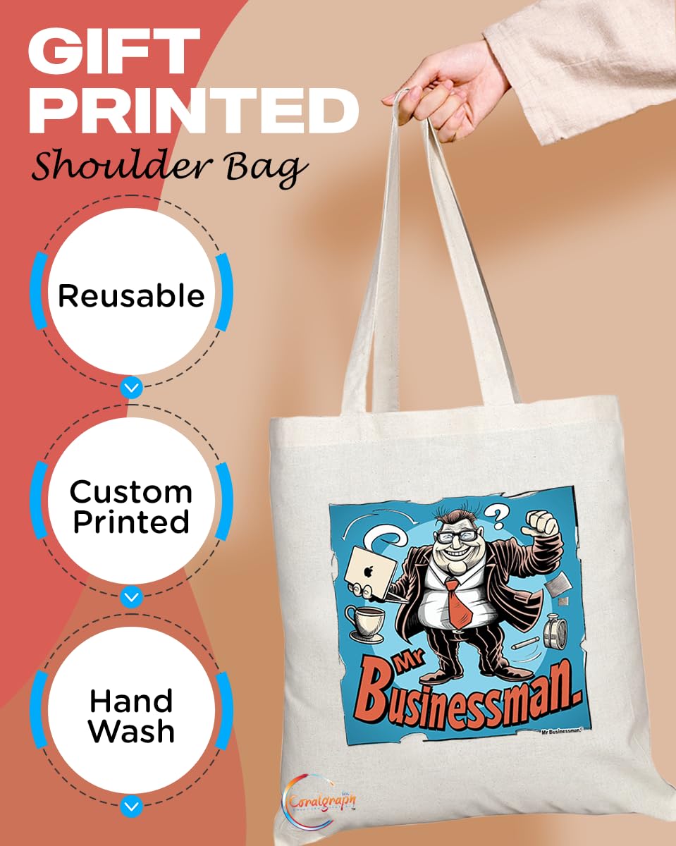 TB1997 Mr Businessman Tote Bag - Ideal for Professional Men, Entrepreneurs, and Executives - Tote Bag with Empowering Design