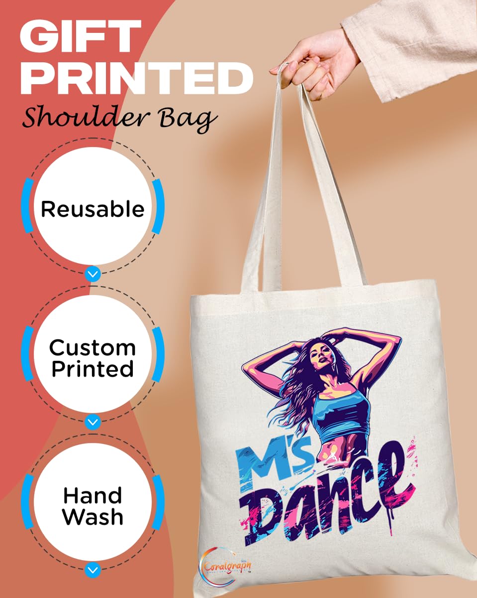 TB1739 Ms Dance Tote Bag - Great for Female Dancers, Dance Enthusiasts, Performers - Sustainable, Stylish, Long Handled, Durable and Reusable