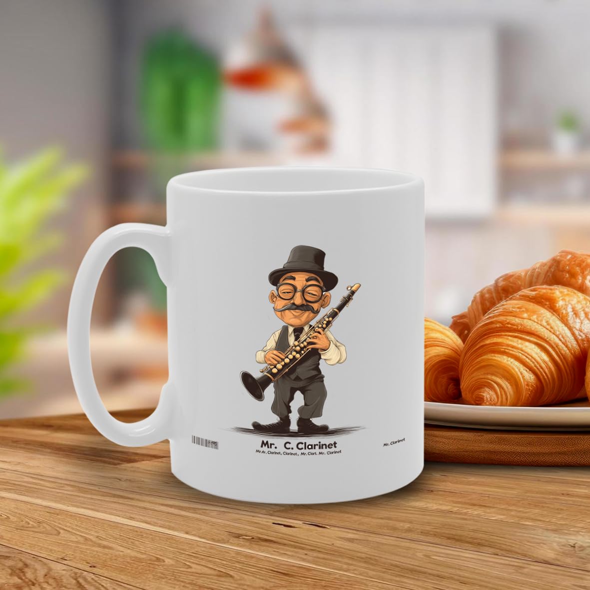 11Oz Ceramic  Mg6548 Featuring Mr Clarinet – For Musicians And Music Lovers - Funny Printed Coffee Mug - Great Gift Idea