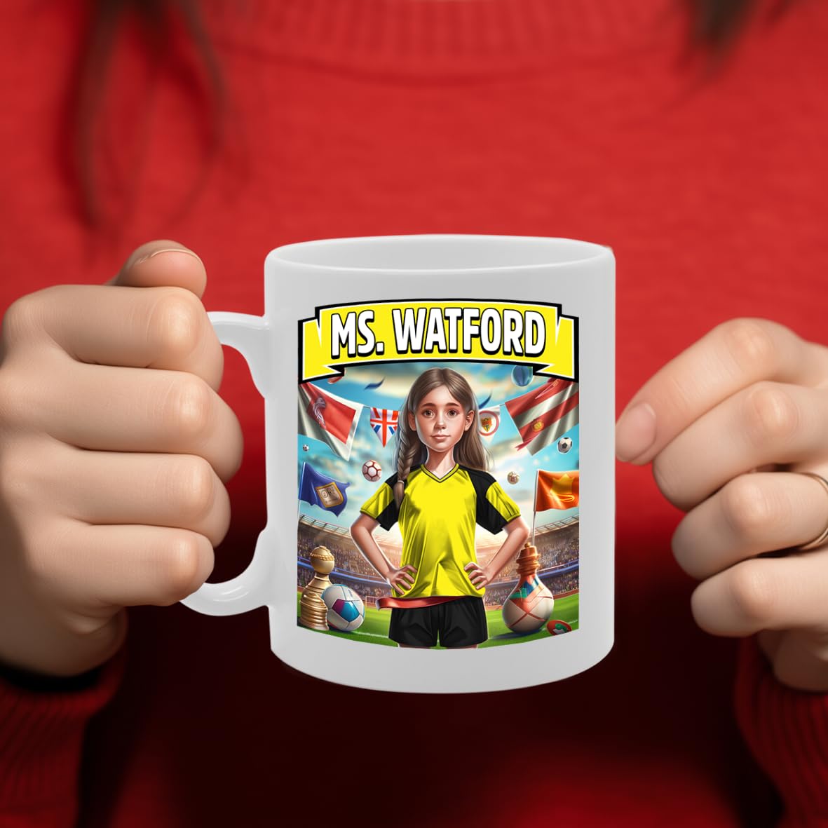 Ms Watford   Printed Tea Coffee Ceramic  For Footie Fan Ladies Girls Mg6384 - Funny Printed Coffee Mug - Great Gift Idea