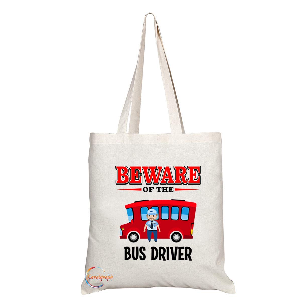 TB814 Beware of the Bus Driver Novelty Present Gift Printed Eco-Friendly Stylish Long Handled Tote Shoulder Bag