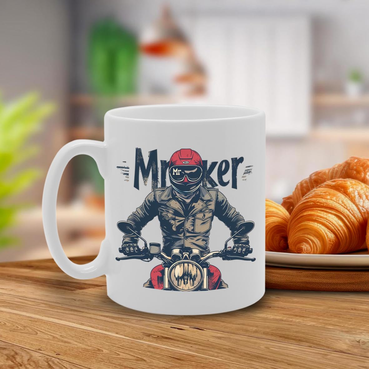 Mr Biker  - Ideal For Motorcycle Enthusiasts And Riders, 11Oz Ceramic Coffee  For Bikers And Road Warriors Mg5925 - Funny Printed Coffee Mug - Great Gift Idea
