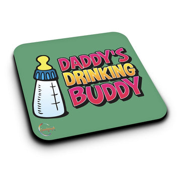 ER371 Daddy's Drinking Buddy Novelty Present Gift Printed MDF Wooden Coaster