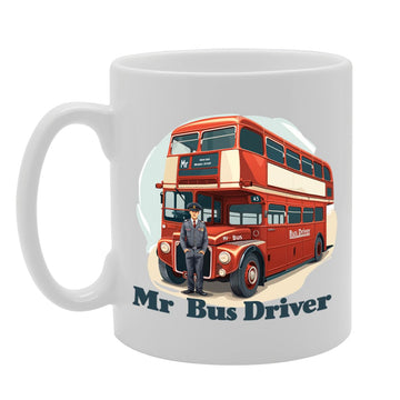 Mr Bus Driver  - Ideal For Male Bus Drivers And Transport Professionals, 11Oz Ceramic Coffee  For Transit Enthusiasts Mg5992 - Funny Printed Coffee Mug - Great Gift Idea
